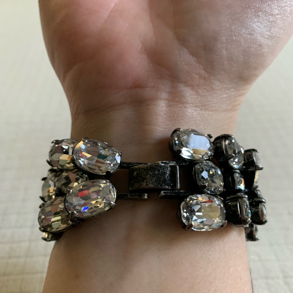 faceted clear crystal bracelet - Picture 9 of 10